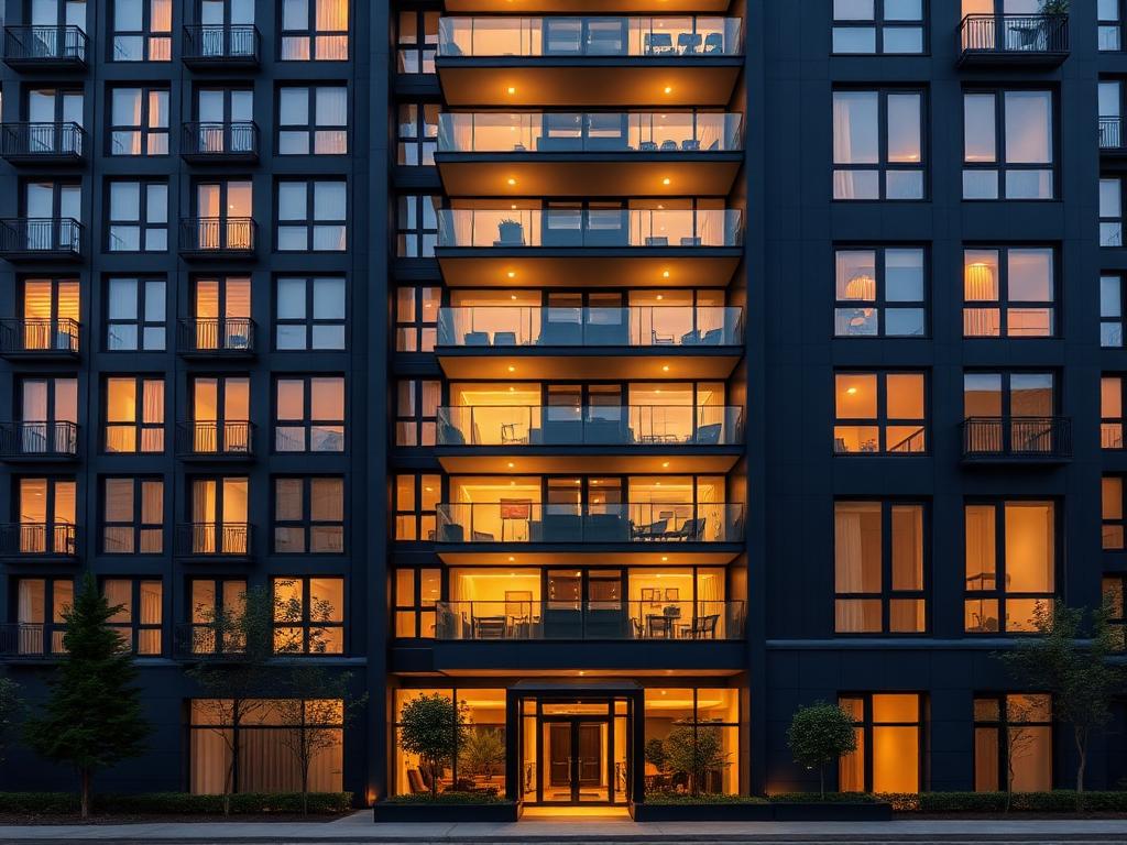Luxury apartment exterior